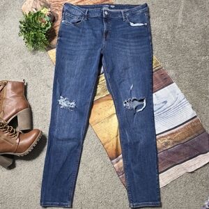 Old Navy Rockstar Super Skinny Mid Rise Blue Jeans Size 14 women's